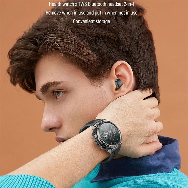 M68PLUS 3-em-1 Headset Smart Watch 1,52 polegadas Tela TFT HD Redonda Pulseira Esportiva Suporte Dupla Chamada, Música Local