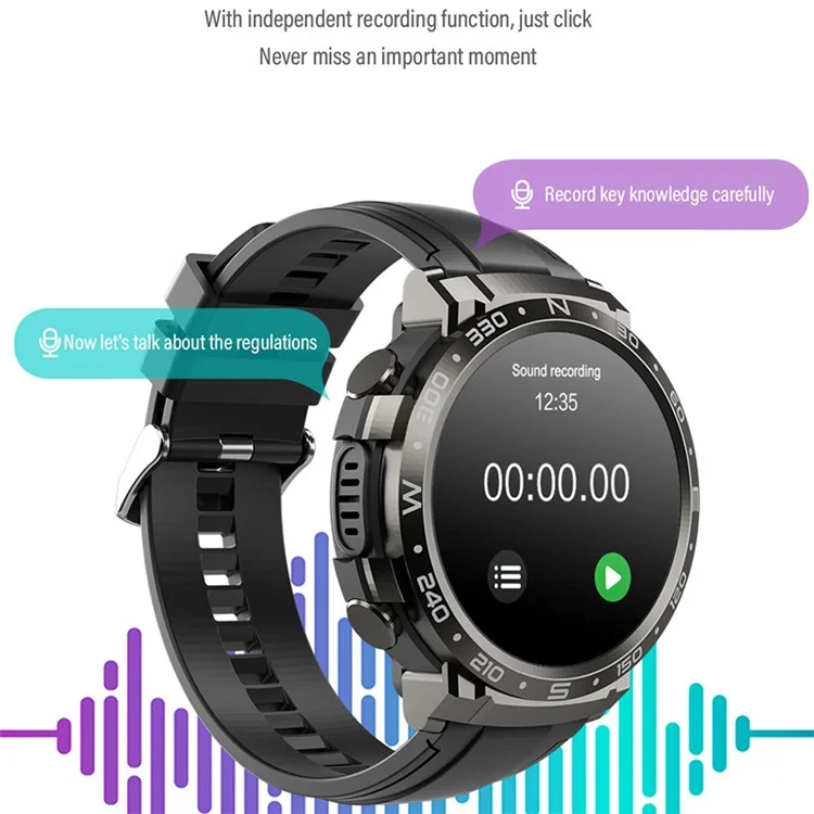 M68PLUS 3-em-1 Headset Smart Watch 1,52 polegadas Tela TFT HD Redonda Pulseira Esportiva Suporte Dupla Chamada, Música Local