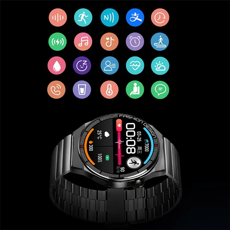 REMAX Watch9 Smartwatch mit Multifunktions-Gesundheitsüberwachung und Sportarmband mit drahtlosen Sprachgesprächen - Metallarmband