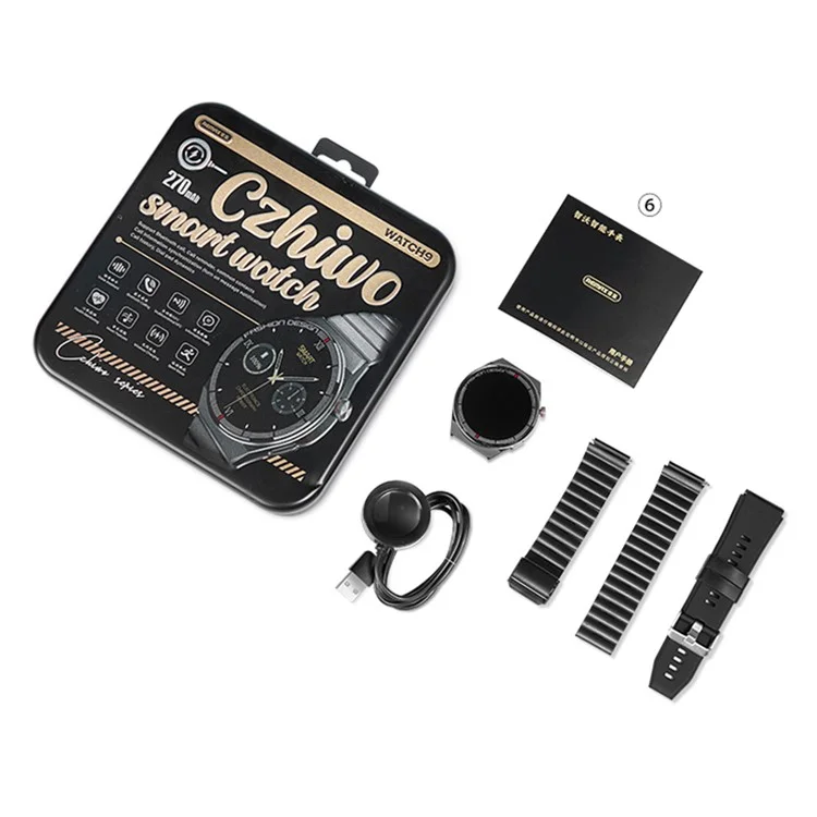 REMAX Watch9 Smartwatch mit Multifunktions-Gesundheitsüberwachung und Sportarmband mit drahtlosen Sprachgesprächen - Metallarmband