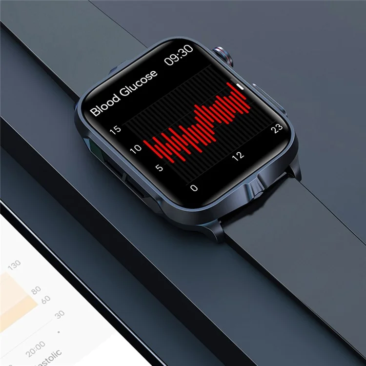 Tk11p 1,83-дюймовый Сенсорный Экран Smart Watch Electrotherapy+bracelet Ecg Health Monitor, Силиконовый Ремешок - Черный
