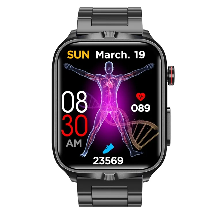 TK11P Breathing Training Smart Watch Electrotherapy+ECG Health Monitor Bracelet, Steel Strap