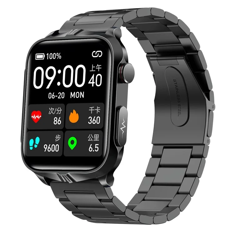TK11P Breathing Training Smart Watch Electrotherapy+ECG Health Monitor Bracelet, Steel Strap