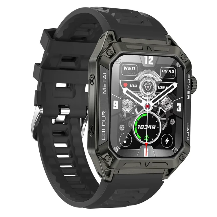 A33 Bluetooth-Anruf-Smartwatch IP67 wasserdicht Herzfrequenz-Blutdrucküberwachung Sportsmartwatch - Schwarz