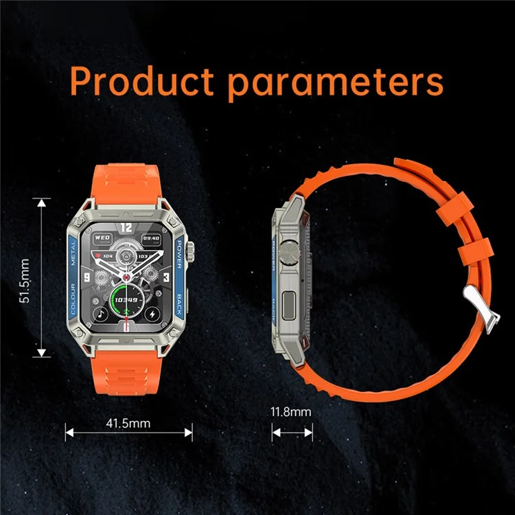 A33 Bluetooth-Anruf-Smartwatch IP67 wasserdicht Herzfrequenz-Blutdrucküberwachung Sportsmartwatch - Schwarz