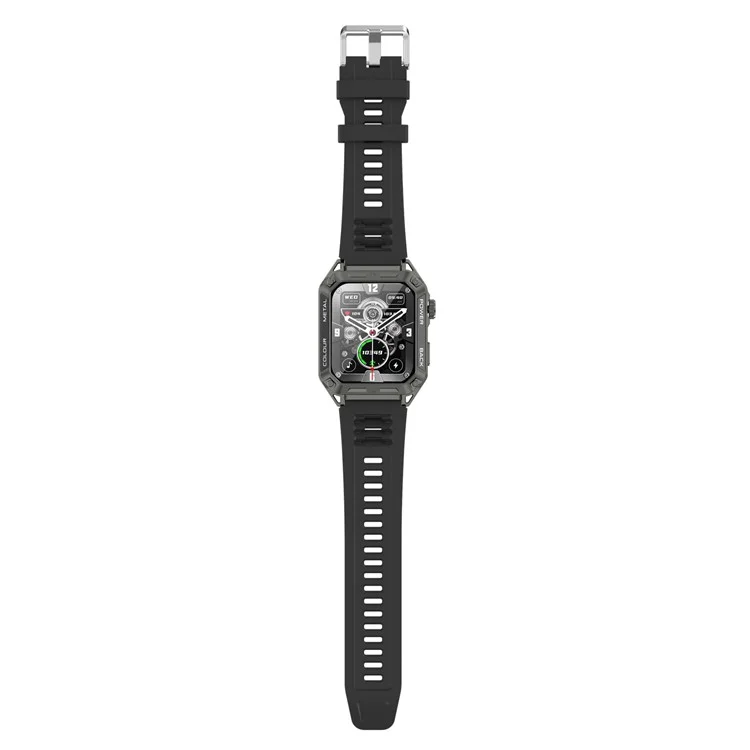 A33 Bluetooth-Anruf-Smartwatch IP67 wasserdicht Herzfrequenz-Blutdrucküberwachung Sportsmartwatch - Schwarz
