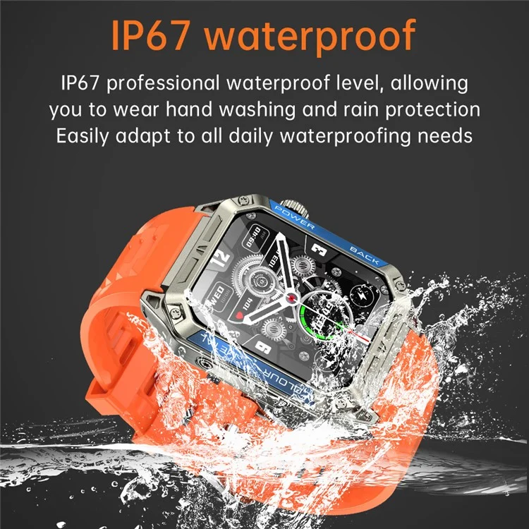 A33 Bluetooth-Anruf-Smartwatch IP67 wasserdicht Herzfrequenz-Blutdrucküberwachung Sportsmartwatch - Schwarz