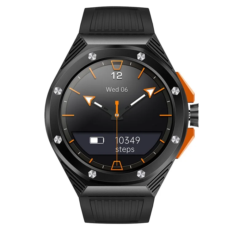 HT8 1,46 Zoll Health Monitoring Smart Watch mit Encoder Bluetooth Call IP67 Wasserdicht Smartwatch - Schwarz