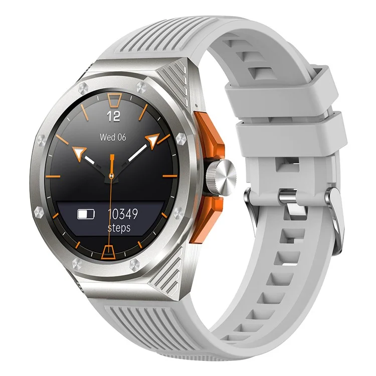 HT8 1.46 inch Health Monitoring Smart Watch with Encoder Bluetooth-compatible Call IP67 Waterproof Smartwatch - Grey