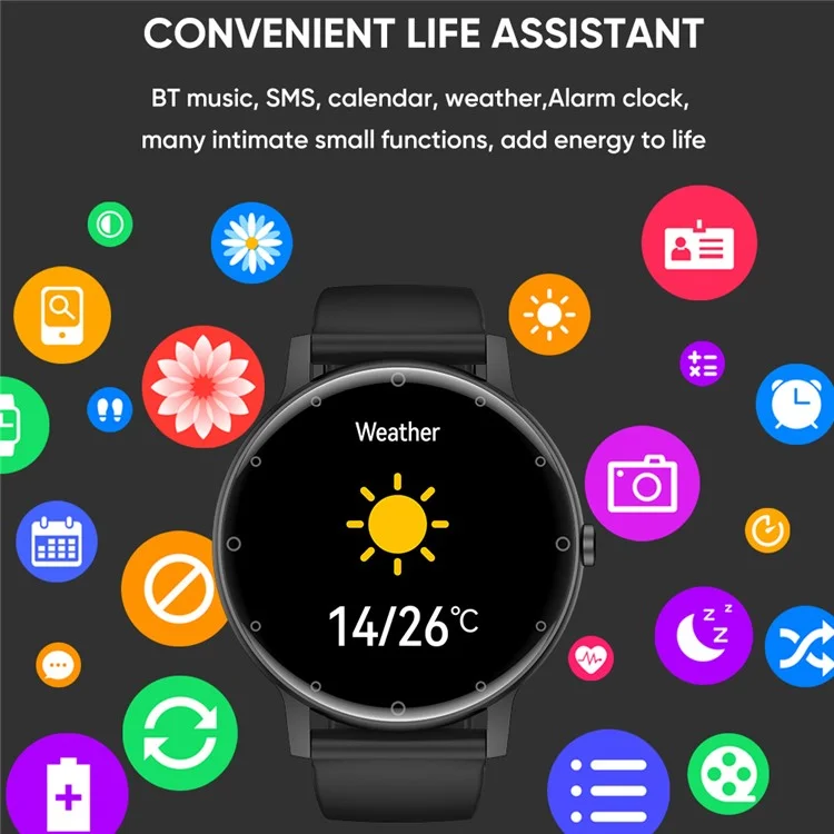 S88 Bluetooth Call Health Monitoramento Smart Watch Watch Tracker de Fitness de Fitness de Modo Múltiplo Smartwatch - Preto