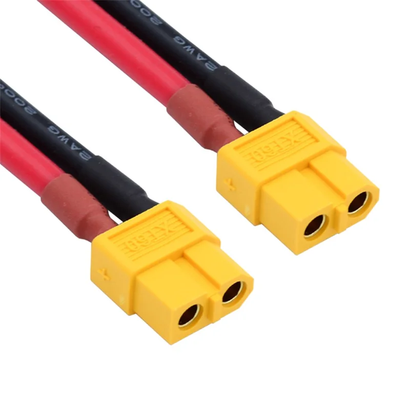 Удлинительный кабель с разъемами XT60 PW-052-FF, 12AWG, длина 0,5 м, женский-женский, для аккумуляторов и станций питания