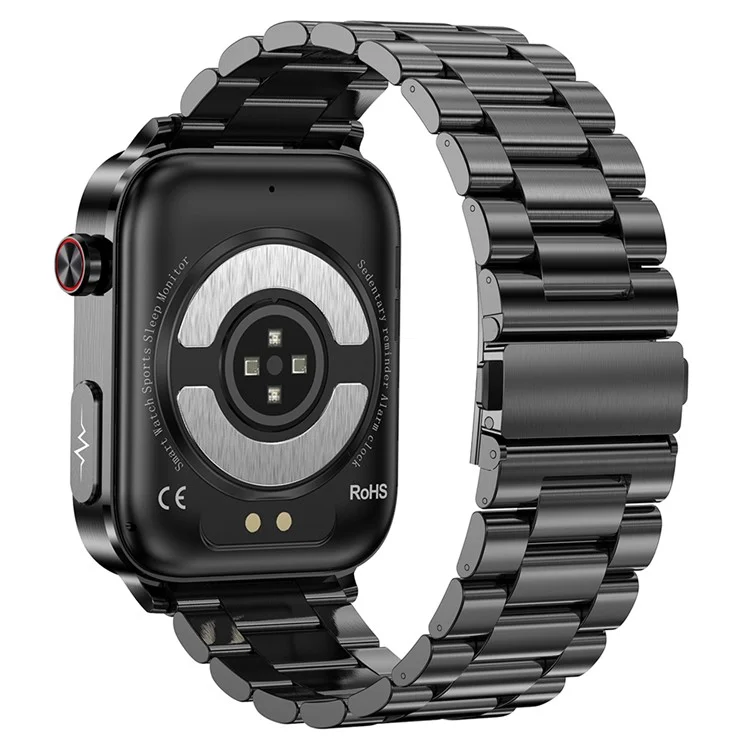 TK15 1.96" ECG Bluetooth-compatible Call Smart Bracelet Pedometer Sports Watch with Heart Rate Temperature Monitoring, Steel Strap