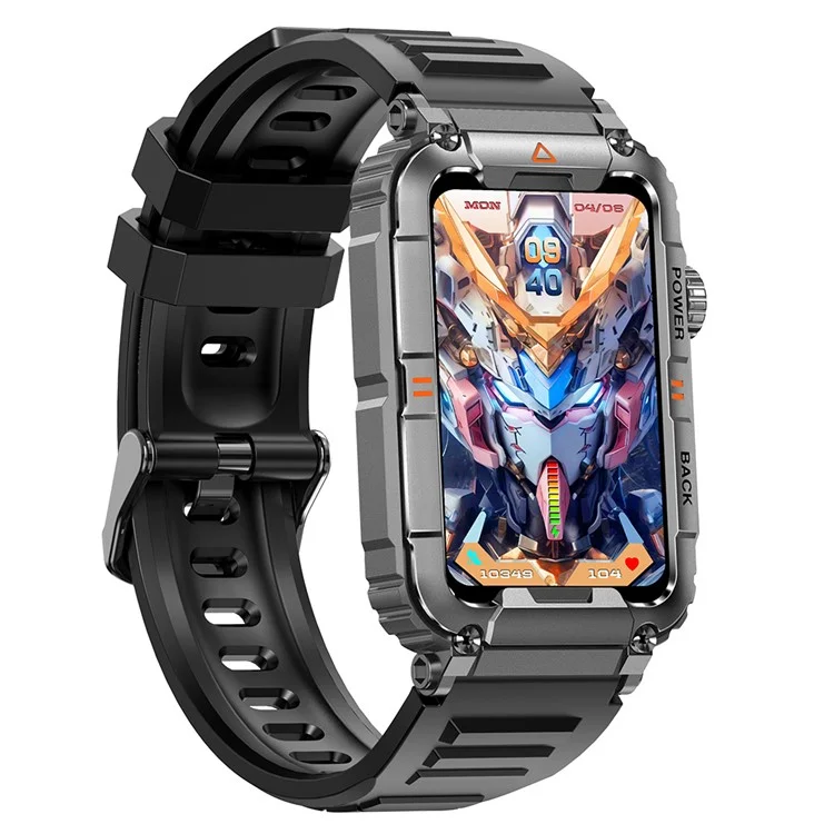 Relógio Inteligente KR88 IP67 à Prova d'Água, Rastreador de Fitness, Pulseira, Monitor de Frequência Cardíaca e Oxigênio no Sangue, Monitoramento do Sono - Preto