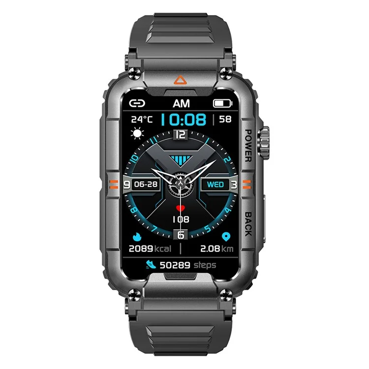 Relógio Inteligente KR88 IP67 à Prova d'Água, Rastreador de Fitness, Pulseira, Monitor de Frequência Cardíaca e Oxigênio no Sangue, Monitoramento do Sono - Preto
