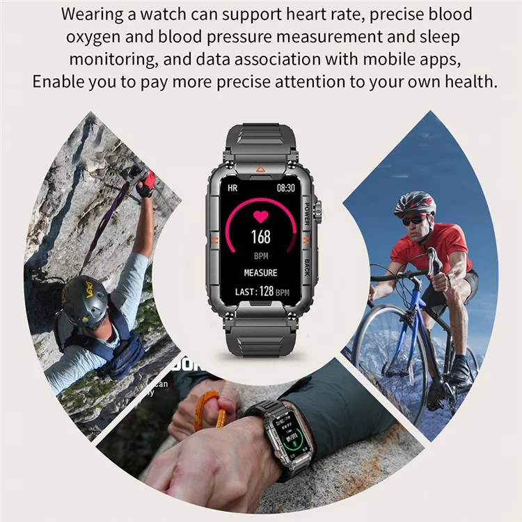 Relógio Inteligente KR88 IP67 à Prova d'Água, Rastreador de Fitness, Pulseira, Monitor de Frequência Cardíaca e Oxigênio no Sangue, Monitoramento do Sono - Preto