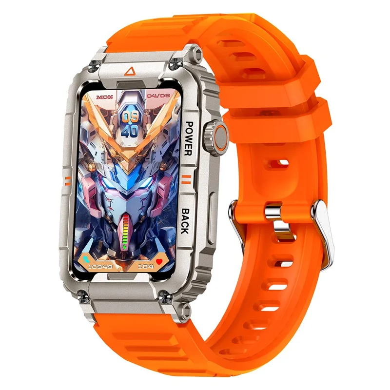 KR88 Smart Watch IP67 Waterproof Fitness Tracker Bracelet Heart Rate Blood Oxygen Monitor Sleep Tracking - Orange