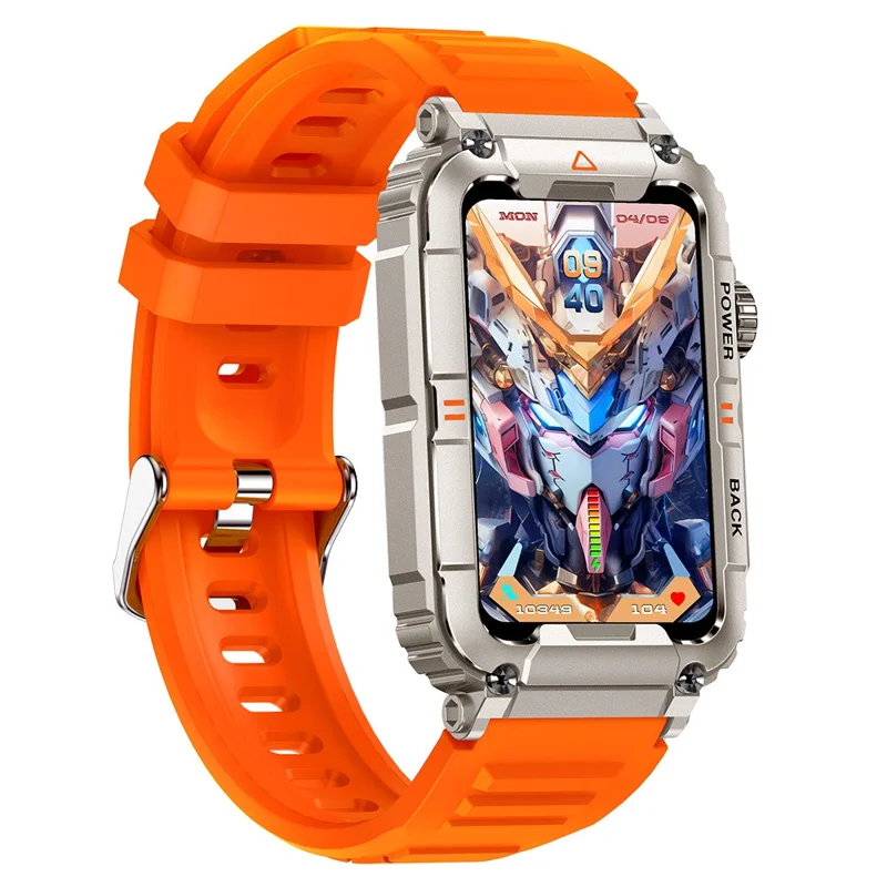 KR88 Smart Watch IP67 Waterproof Fitness Tracker Bracelet Heart Rate Blood Oxygen Monitor Sleep Tracking - Orange
