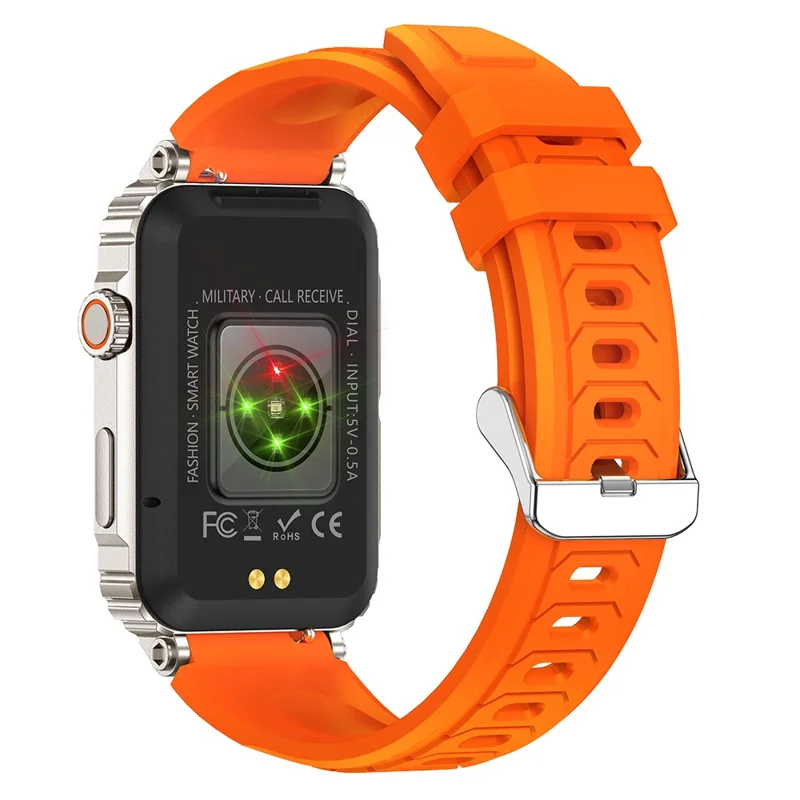 KR88 Smart Watch IP67 Waterproof Fitness Tracker Bracelet Heart Rate Blood Oxygen Monitor Sleep Tracking - Orange