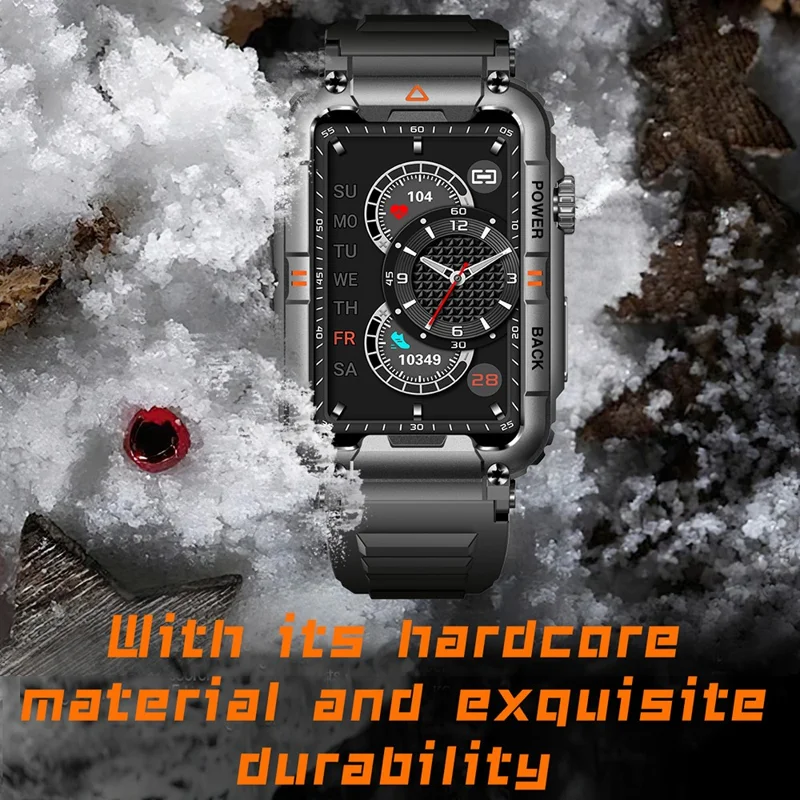 KR88 Smart Watch IP67 Waterproof Fitness Tracker Bracelet Heart Rate Blood Oxygen Monitor Sleep Tracking - Orange