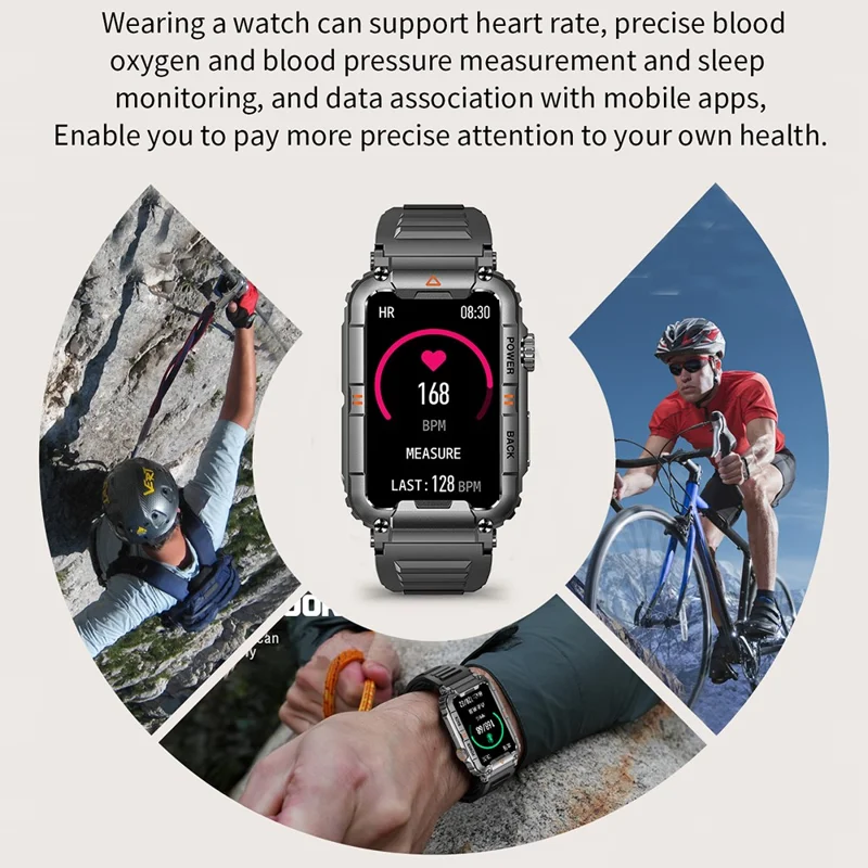KR88 Smart Watch IP67 Waterproof Fitness Tracker Bracelet Heart Rate Blood Oxygen Monitor Sleep Tracking - Orange