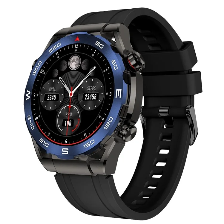 Großpackungskauf AM13 Runder Bildschirm 1,43 Zoll AMOLED Smartwatch Outdoor-Sport Bluetooth-Sprech-Fitness-Armband - Schwarz / Blau