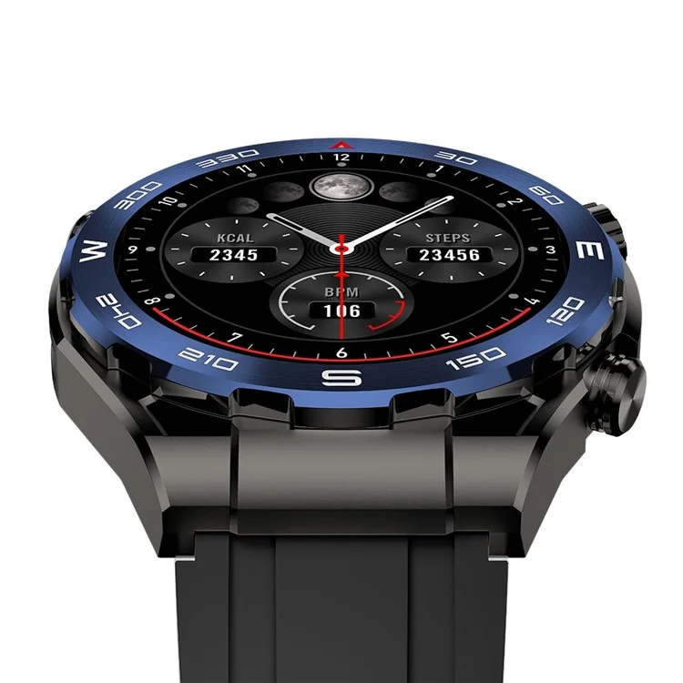 Großpackungskauf AM13 Runder Bildschirm 1,43 Zoll AMOLED Smartwatch Outdoor-Sport Bluetooth-Sprech-Fitness-Armband - Schwarz / Blau