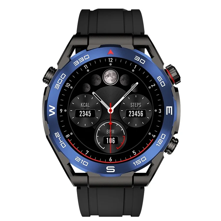Großpackungskauf AM13 Runder Bildschirm 1,43 Zoll AMOLED Smartwatch Outdoor-Sport Bluetooth-Sprech-Fitness-Armband - Schwarz / Blau