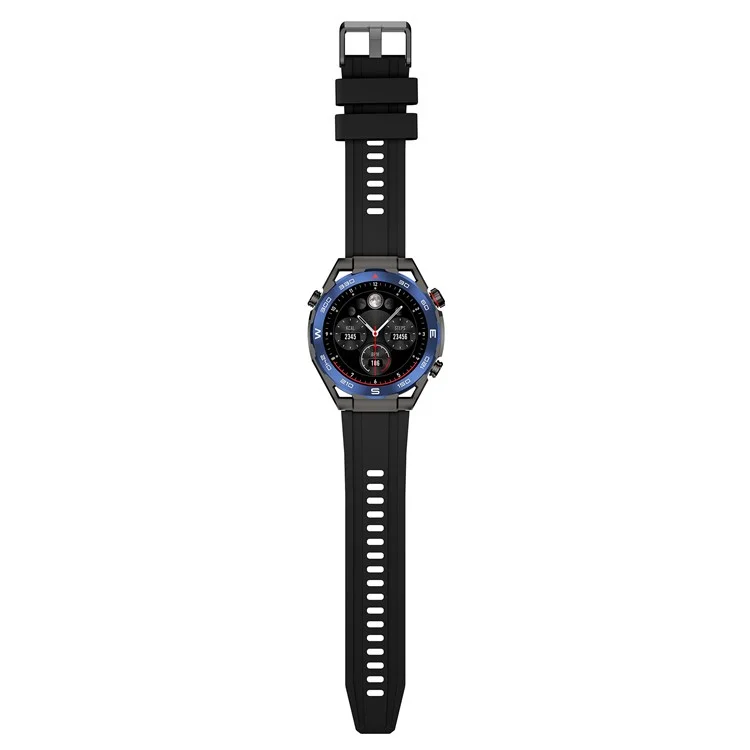 Großpackungskauf AM13 Runder Bildschirm 1,43 Zoll AMOLED Smartwatch Outdoor-Sport Bluetooth-Sprech-Fitness-Armband - Schwarz / Blau