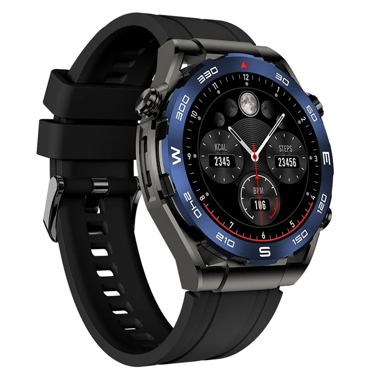 Großpackungskauf AM13 Runder Bildschirm 1,43 Zoll AMOLED Smartwatch Outdoor-Sport Bluetooth-Sprech-Fitness-Armband - Schwarz / Blau
