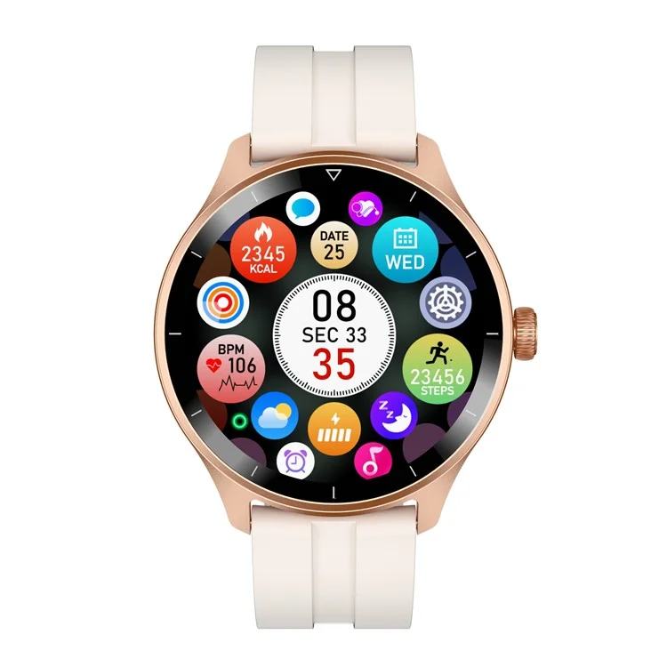 Acquisto all'ingrosso R21 1.45 '' Smartwatch con schermo touch TFT 100+ Sport Attività Fitness Tracker Bluetooth Rispondi alle chiamate - Rose Gold