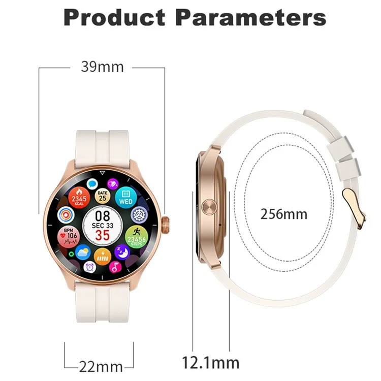 Acquisto all'ingrosso R21 1.45 '' Smartwatch con schermo touch TFT 100+ Sport Attività Fitness Tracker Bluetooth Rispondi alle chiamate - Rose Gold
