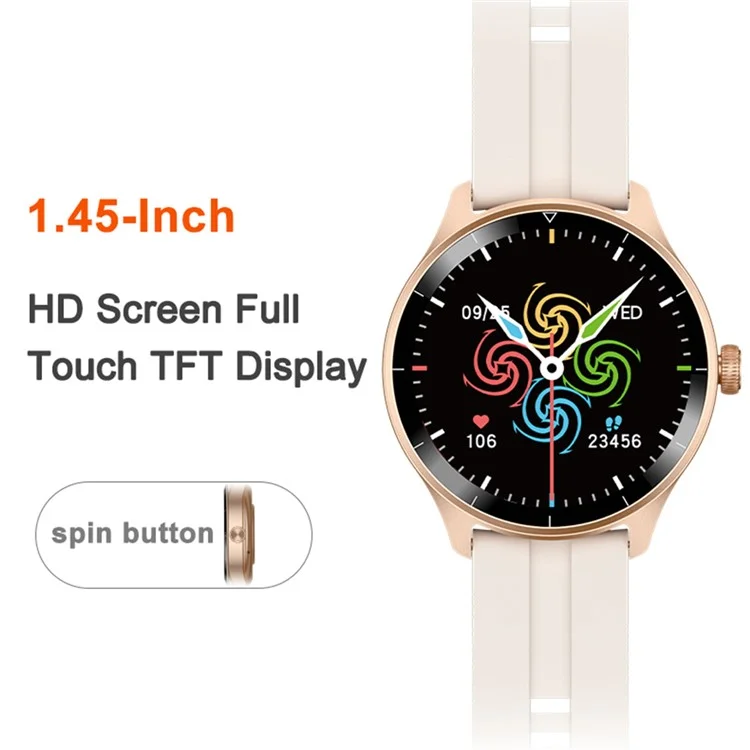 Acquisto all'ingrosso R21 1.45 '' Smartwatch con schermo touch TFT 100+ Sport Attività Fitness Tracker Bluetooth Rispondi alle chiamate - Rose Gold