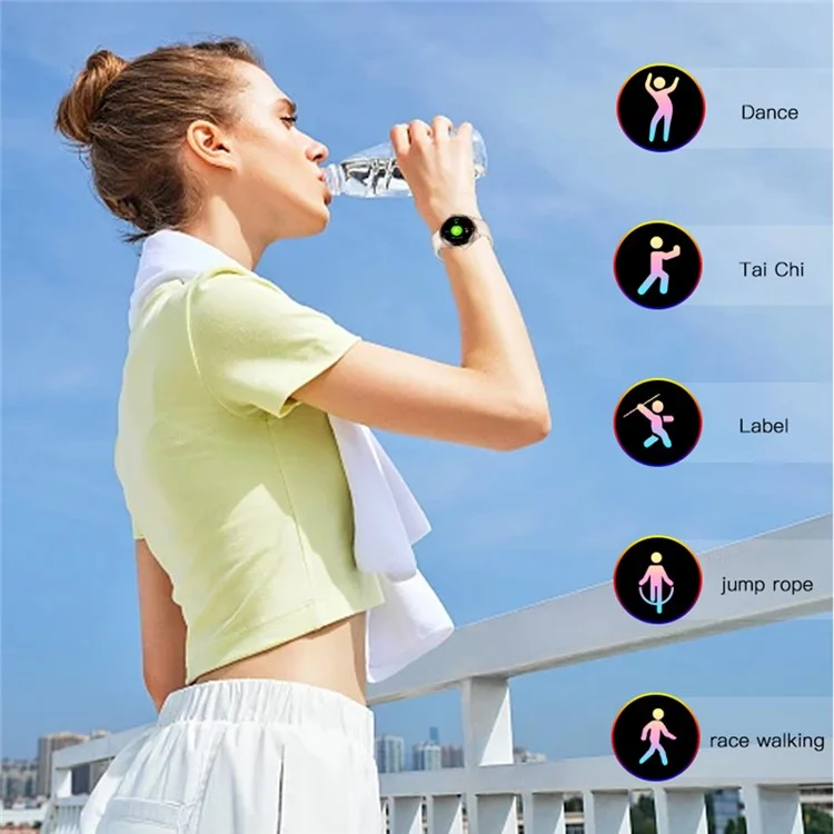 Acquisto all'ingrosso R21 1.45 '' Smartwatch con schermo touch TFT 100+ Sport Attività Fitness Tracker Bluetooth Rispondi alle chiamate - Rose Gold