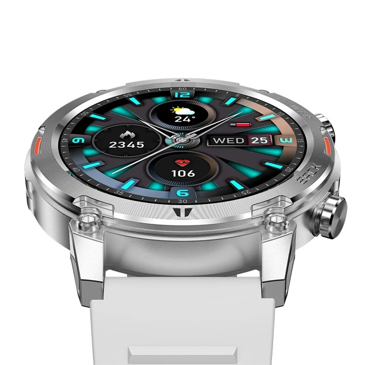 Bulk Buy R19 Bluetooth-Call-Smartwatch 1.39'' TFT-Touchscreen Fitness-Tracker mit Schlaf-Herzfrequenzmonitor - Silber / Silbernes Armband