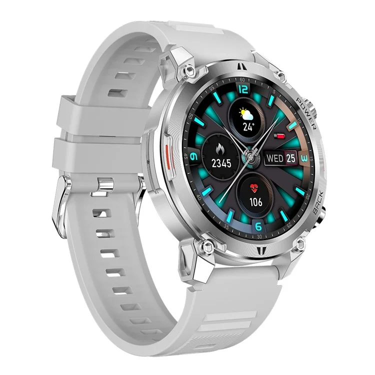 Bulk Buy R19 Bluetooth-Call-Smartwatch 1.39'' TFT-Touchscreen Fitness-Tracker mit Schlaf-Herzfrequenzmonitor - Silber / Silbernes Armband