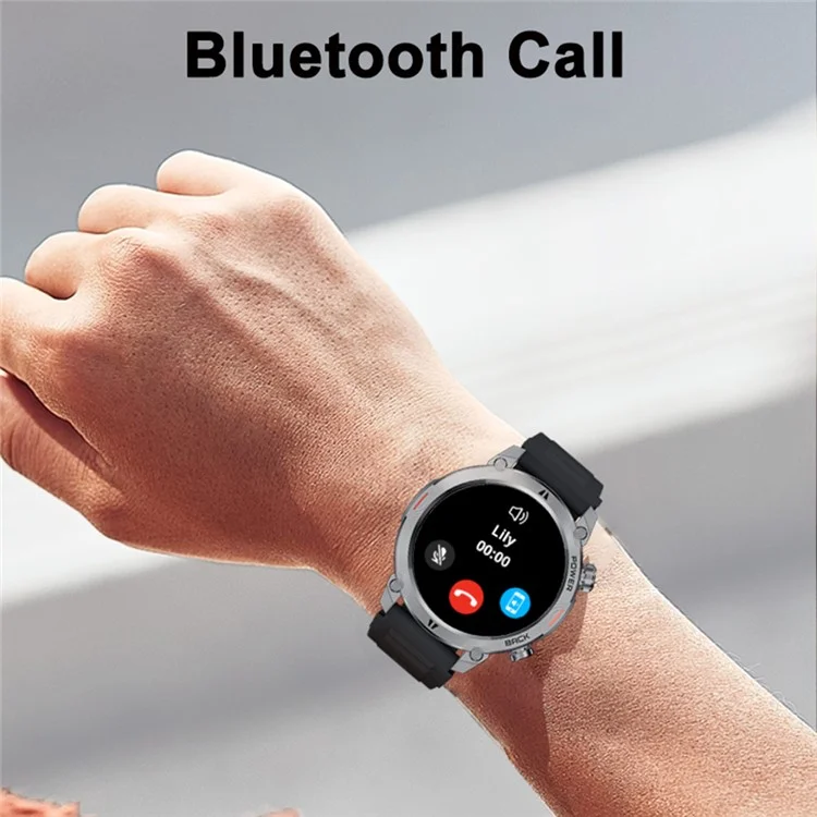 Bulk Buy R19 Bluetooth-Call-Smartwatch 1.39'' TFT-Touchscreen Fitness-Tracker mit Schlaf-Herzfrequenzmonitor - Silber / Silbernes Armband