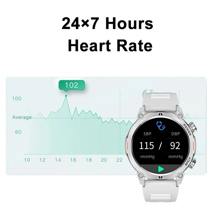 Bulk Buy R19 Bluetooth-Call-Smartwatch 1.39'' TFT-Touchscreen Fitness-Tracker mit Schlaf-Herzfrequenzmonitor - Silber / Silbernes Armband