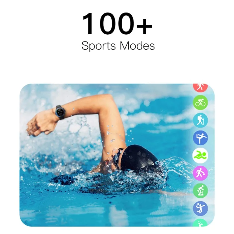 Bulk Buy AM18 Bluetooth Anrufruf Uhr 1,43" AMOLED Rund Bildschirm Gesundheitsüberwachung Sport Armband - Schwarz+Blau