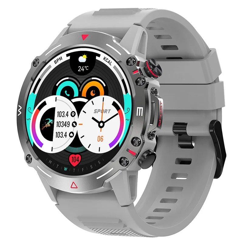 HK87 Smart Watch Support Bluetooth-compatible Call 1.43-Inch AMOLED Screen Intelligent Sleeping Status Monitor Watch - Silver