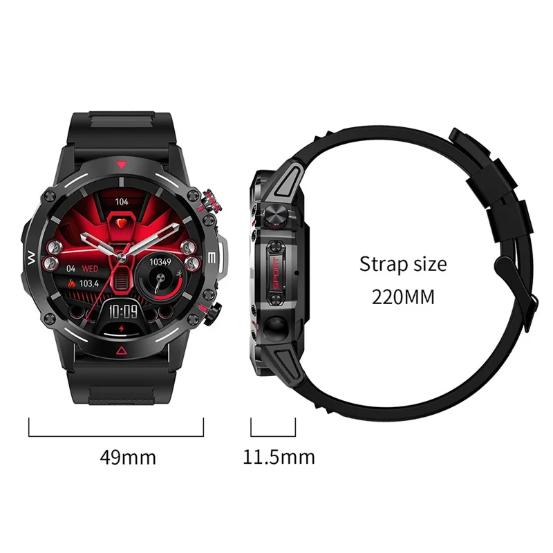 HK87 Smart Watch Support Bluetooth-compatible Call 1.43-Inch AMOLED Screen Intelligent Sleeping Status Monitor Watch - Silver