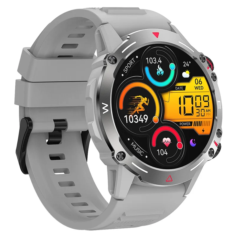 HK87 Smart Watch Support Bluetooth-compatible Call 1.43-Inch AMOLED Screen Intelligent Sleeping Status Monitor Watch - Silver