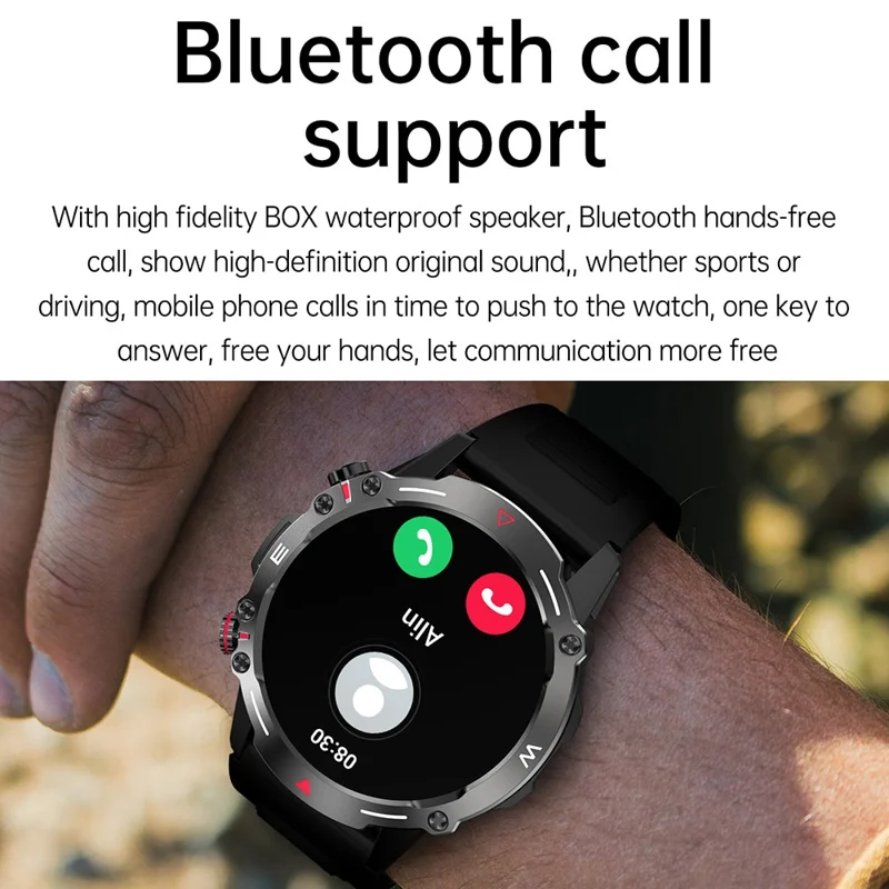 HK87 Smart Watch Support Bluetooth-compatible Call 1.43-Inch AMOLED Screen Intelligent Sleeping Status Monitor Watch - Silver
