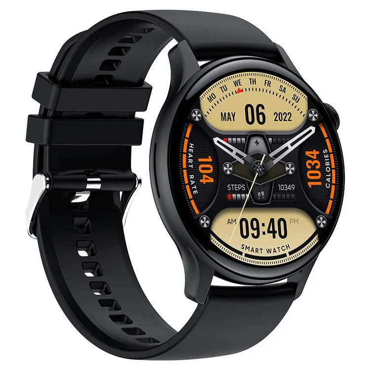 HK85 1.43-inch AMOLED Screen Smart Watch Heart Rate Monitoring Bluetooth-compatible Calling Sports Watch - Black