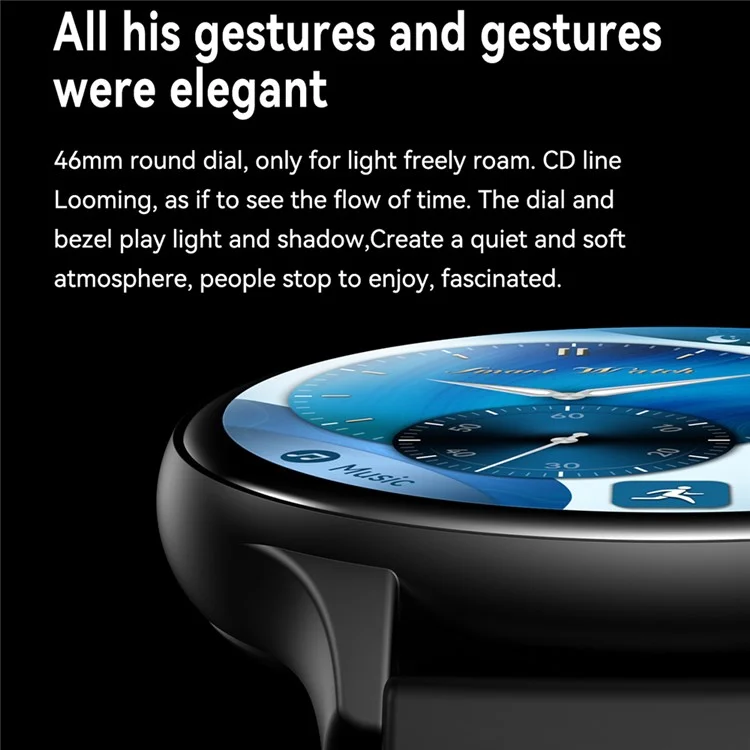 Relógio inteligente HK89 com tela AMOLED de 1,43 polegadas, à prova d'água, com monitoramento de saúde, Bluetooth e chamadas - Preto