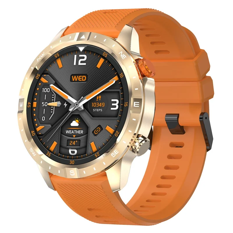 AK57 Health Monitor Bluetooth-compatible Call Smart Watch Waterproof Sports Bracelet, Silicone Strap - Orange