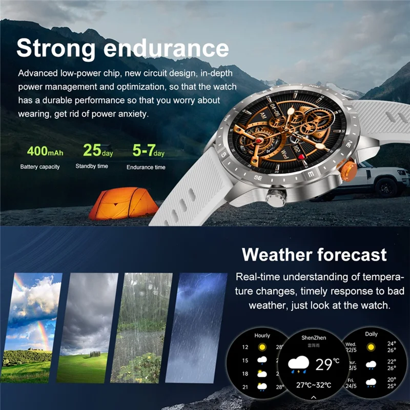 AK57 Health Monitor Bluetooth-compatible Call Smart Watch Waterproof Sports Bracelet, Silicone Strap - Orange