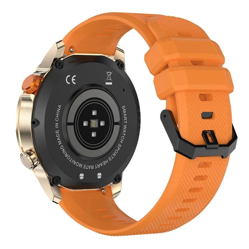 AK57 Health Monitor Bluetooth-compatible Call Smart Watch Waterproof Sports Bracelet, Silicone Strap - Orange
