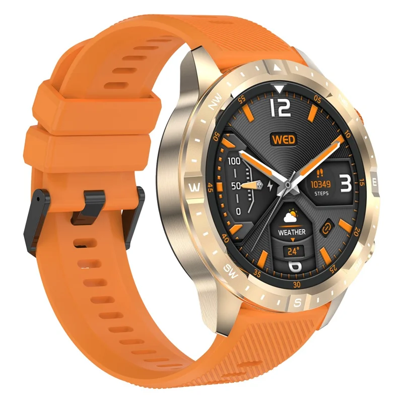 AK57 Health Monitor Bluetooth-compatible Call Smart Watch Waterproof Sports Bracelet, Silicone Strap - Orange