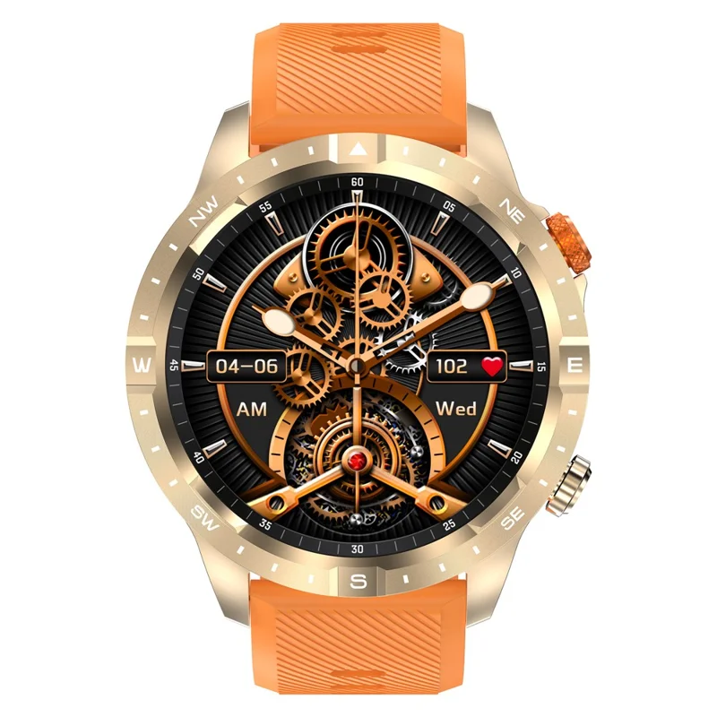 AK57 Health Monitor Bluetooth-compatible Call Smart Watch Waterproof Sports Bracelet, Silicone Strap - Orange