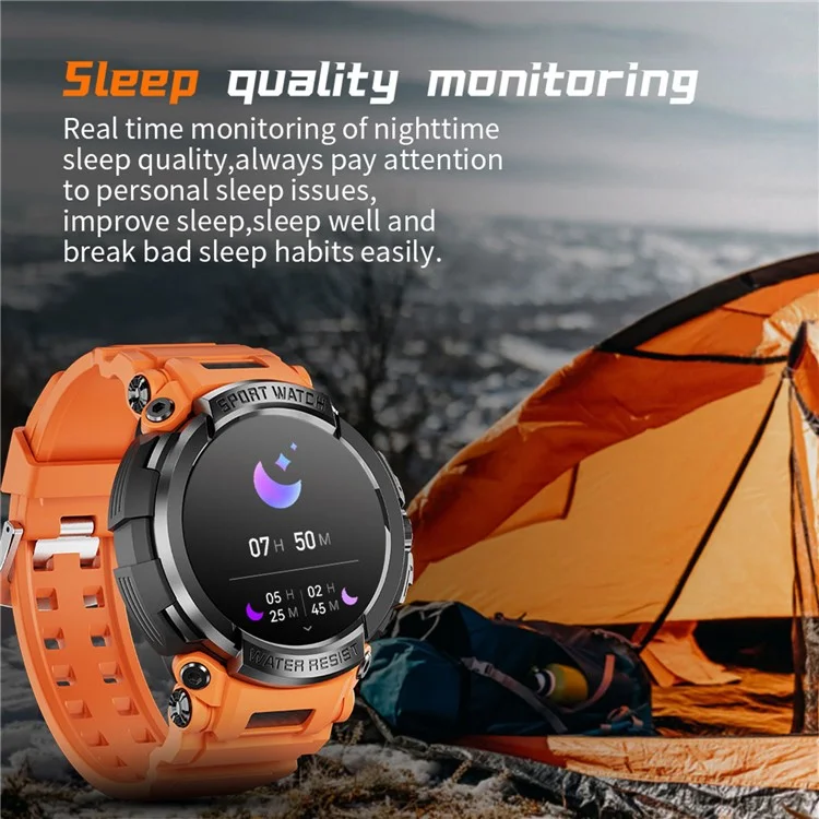 T90 IP68 Waterproof Smart Watch Fitness Tracker Bluetooth Call Sports Watch Heart Frequenza / Monitor Del Sonno - Arancia